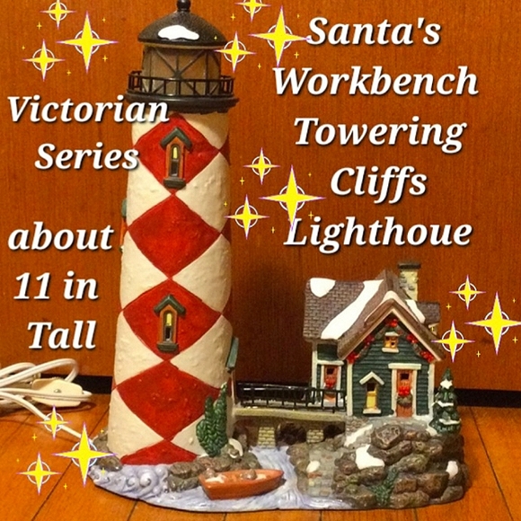 Vintage Santa’s Workbench Towering Cliffs Lighthouse - Picture 1 of 13